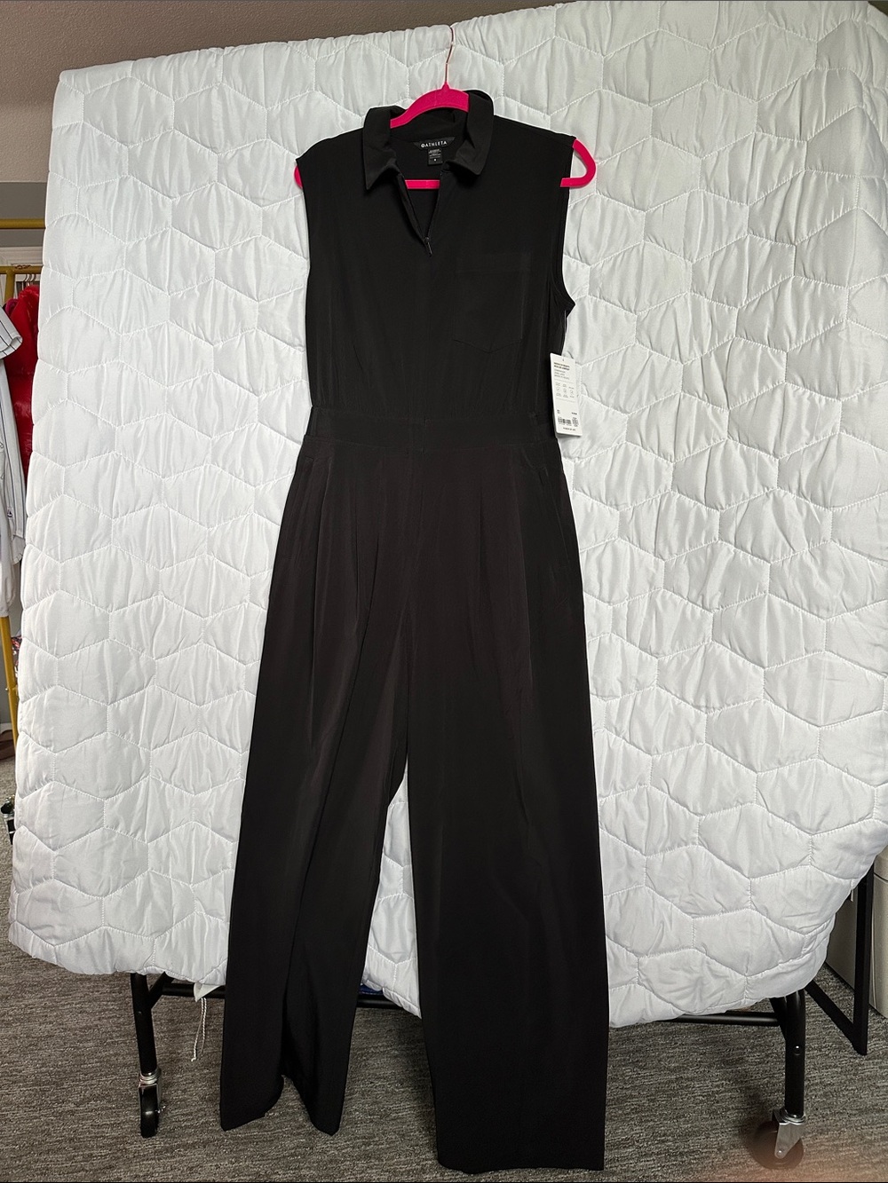 Athleta Black Sleeveless Collared Jumpsuit
